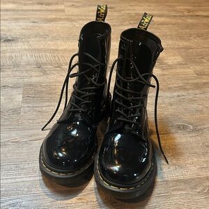Patent Leather Dr. Martens black combat boots women’s 10 DOCS